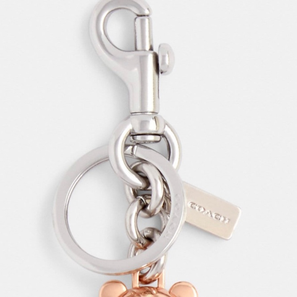 Coach Rosegold 3 D Bear Bag Charm / Key Chain with Star eye accent NWT 🐻⭐️🎁 - Picture 3 of 3